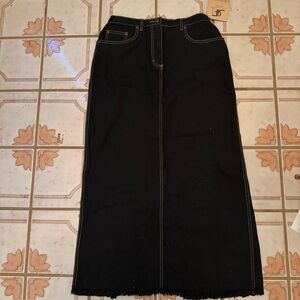 Vintage Rafaella Black Denim Midi‎ Skirt